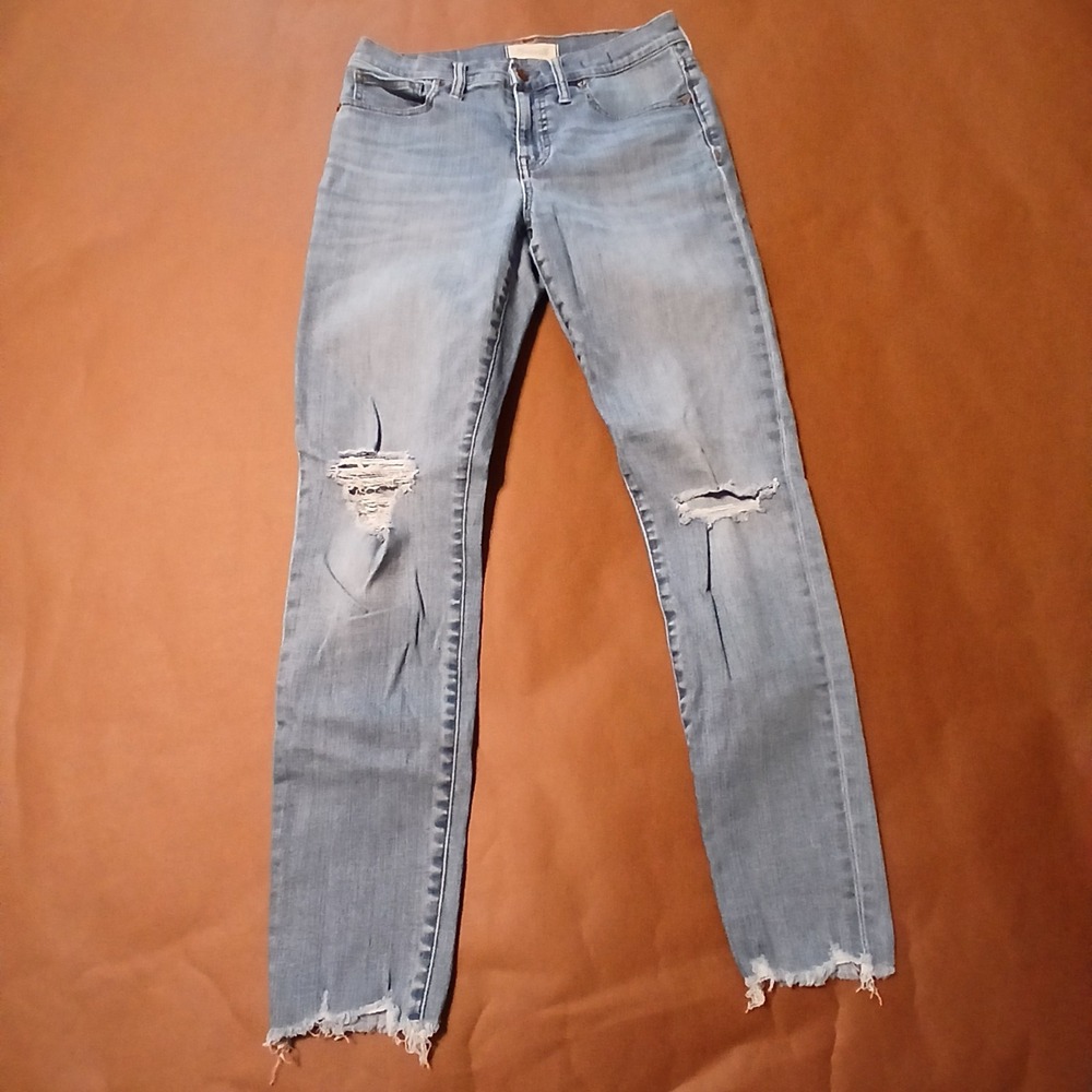 Madewell 28 Jeans Blue Denim Stretch Mid Rise Skinny Casual Size 6-8